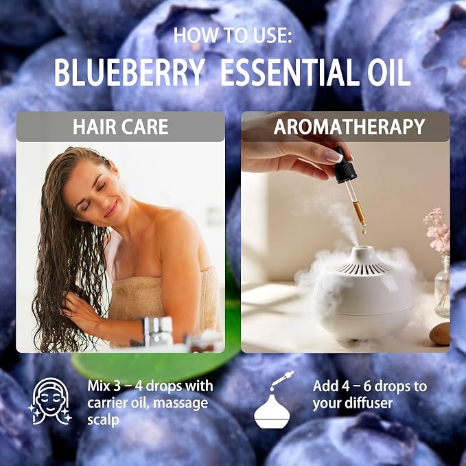 Blueberry Essential Oil, Blueberry Fragrance Oil for Diffuser, Massage, Humidifier, DIY Candle, Soap Making, Home, Bath, Yoga - 4 fl oz (120ml) - ZODION Essential Oils