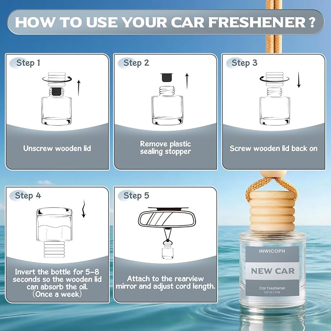 Car Air Freshener Diffuser Hanging, New Car Fragrance Oil