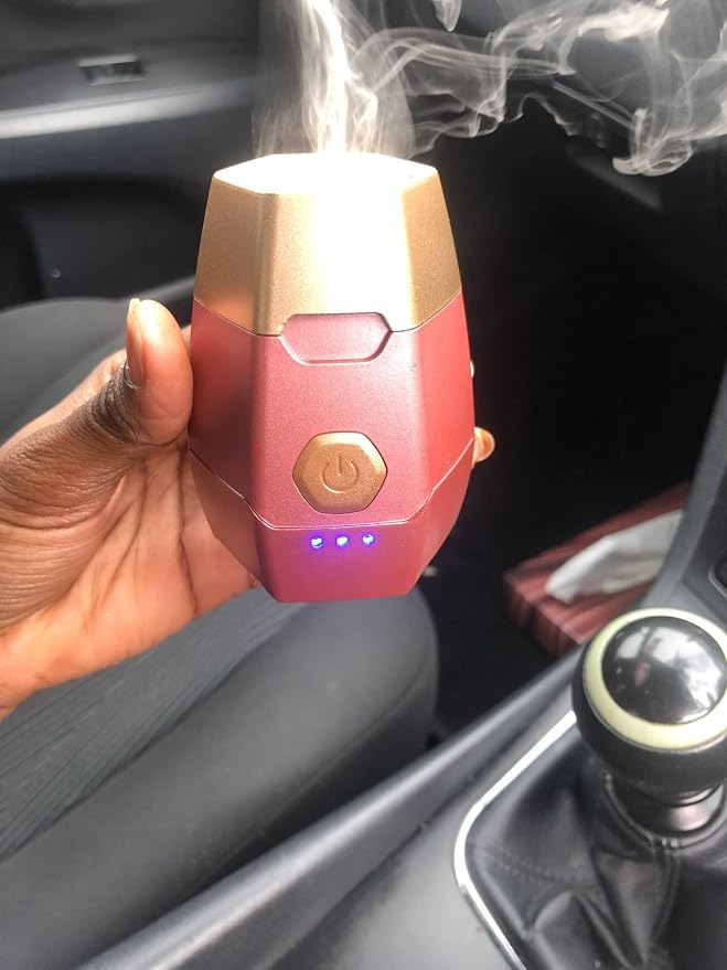 Portable Mini Incense Burner Bakhoor USB Rechargeable Aroma Diffuser Arabic Electric Incense Holder Muslim Home Decor & Car Air Freshener,Pink