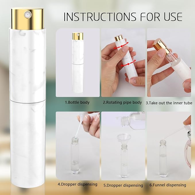 Vitog Travel Refillable Perfume Spray Bottle Atomizer Perfume Spray Mini Travel Bottle Pocket Empty Cologne Dispenser For Women Men