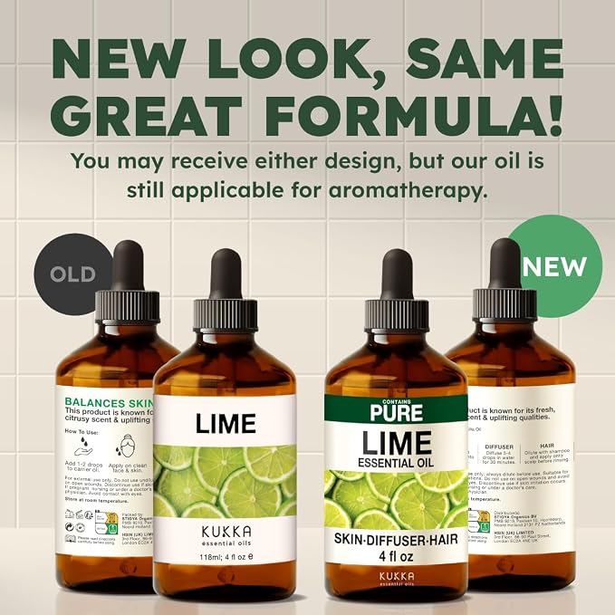 100% Pure Lime Oil - 4 Fl Oz Lime Essential Oil for Hair, Skin, Diffuser, Aromatherapy & DIY Soap Making Scent