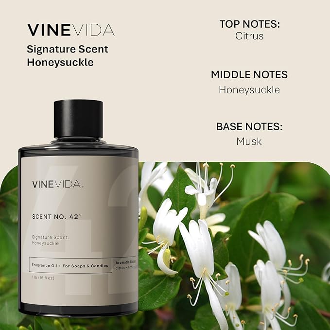 VINEVIDA [16oz] Honeysuckle Fragrance Oil for Candle Making and Soap Making - Premium Candle Scents for Soy Candles