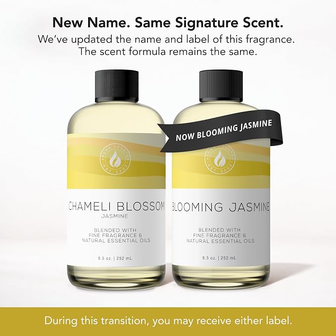 Aroma Country Blooming Jasmine Diffuser Oil - Luxury Essential Oils for Diffuser Refill & Air Freshener Room Spray - Long-Lasting & Natural Home Fragrance, Scented Oil (8.5 Fl. oz)