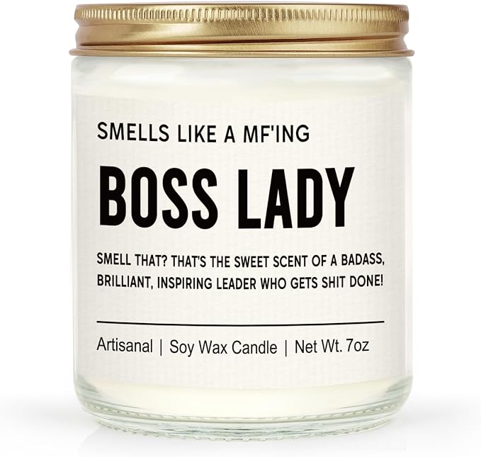 Leebbsin Boss Lady Gifts for Women- Funny Boss Lady Candle Handmade- Best Bosses Birthday Appreciation Gifts for Women, Female, Leader, Manager, Supervisor, Friend, Business Owner, Desk Office Decor