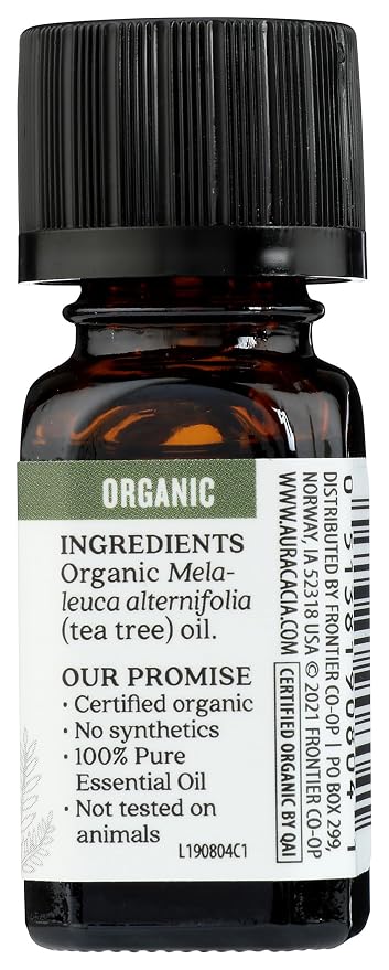 Aura Cacia Organic Tea Tree Essential Oil 0.25 fl. oz.