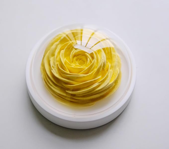 Essential Oil Passive Flower Diffuser -Non-Electric Peony Flower Porcelain Aromatherapy Diffusers for Small Mini Room, Desk Decorative, Bathroom (Yellow, Rose)