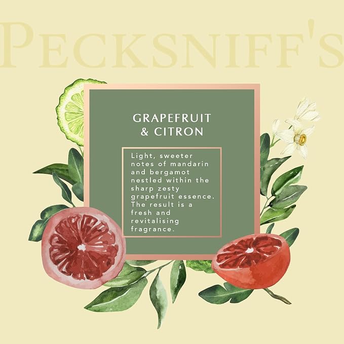 Pecksniff's Grapefruit & Citron Luxury Scented Candle | 1 Wick, 100 g/3.5 oz