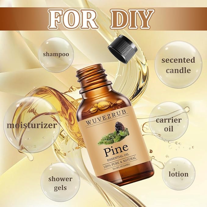 Pine Essential Oils 240ML, Pure Pine Essential Oil for Aromatherapy Diffuser - 8 Fl Oz