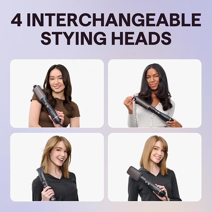 Wavytalk Hair Dryer Brush Set, Air Sculpt 4-in-1 Hot Air Brush Set | Blowout Brush Styler for Salon Blowouts, Volumizing, and Straightening, Sleek Frizz-Free for Every Hair Type, Black