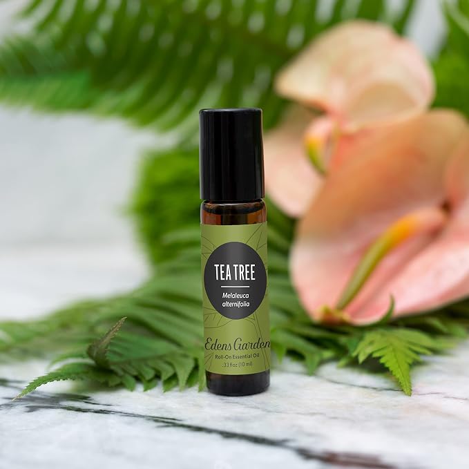 Edens Garden Tea Tree Essential Oil Roll-On- 100% Pure Premium Grade, Natural, Therapeutic, Aromatherapy, Kid & Skin Safe, The Best for Body, Health, Face Pre-Diluted 10 ml (.33 fl oz)