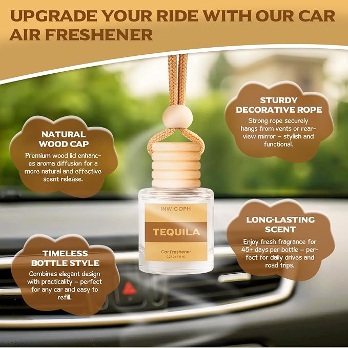 Car Air Freshener Diffuser Hanging, Tequila Fragrance Oil