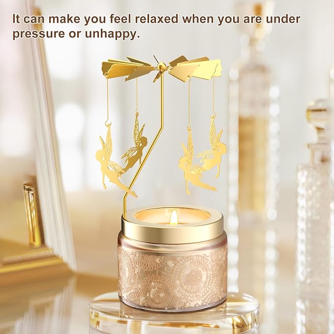 Rotatable Osmanthus Flower Scented Candle, Gifts for Women, Single-Wick with 20 Hours of Burn Time, Ideal for Creating Relaxing Ambience & Holiday Gifting (Angel)
