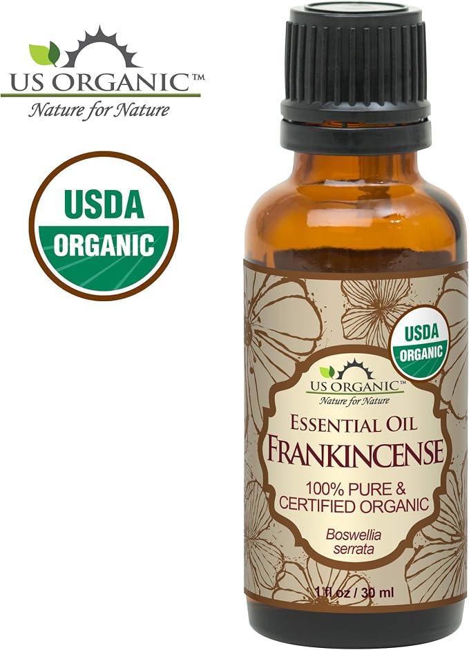 US Organic 100% Pure Frankincense Essential Oil, USDA Certified Organic, Steam Distilled, Boswellia serrata, Sourced from India, Topically or in Diffuser, Perfect for Aging Skin, All skin type (30 ml)