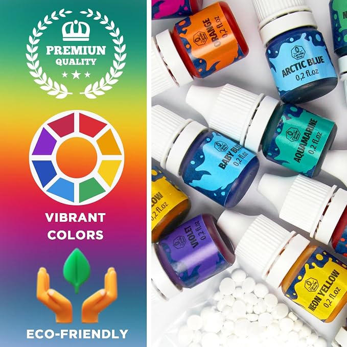 Liquid Candle Wax Dye for Soy Candle Making - 16 Popular Candle Dye Coloring Set - Premium Liquid Candle Wax Coloring - Highly Concentrated Candle Colors