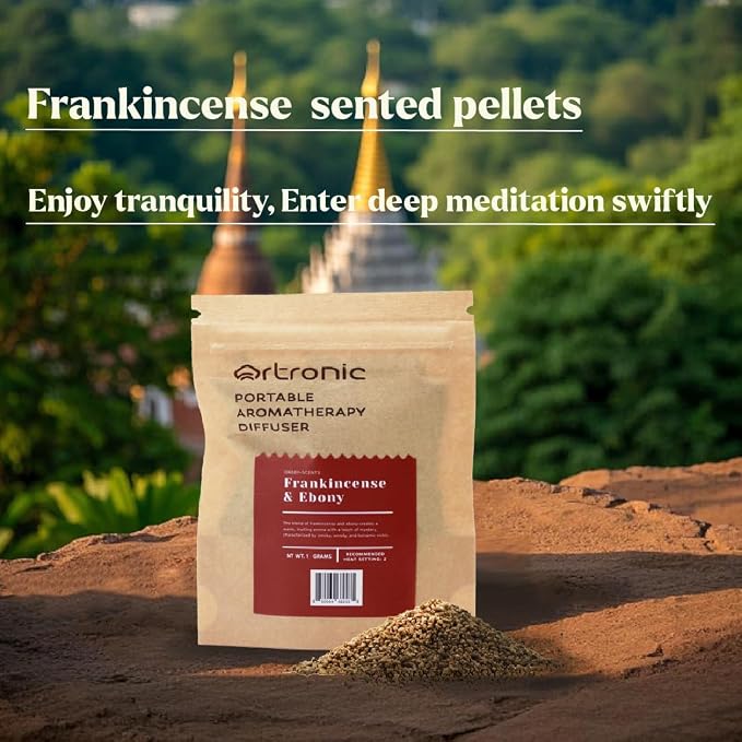Aroma Diffuser-Compatible Scent Granule Starter Kit: Frankincense, 10g, Refills for Orbby Incense Burner