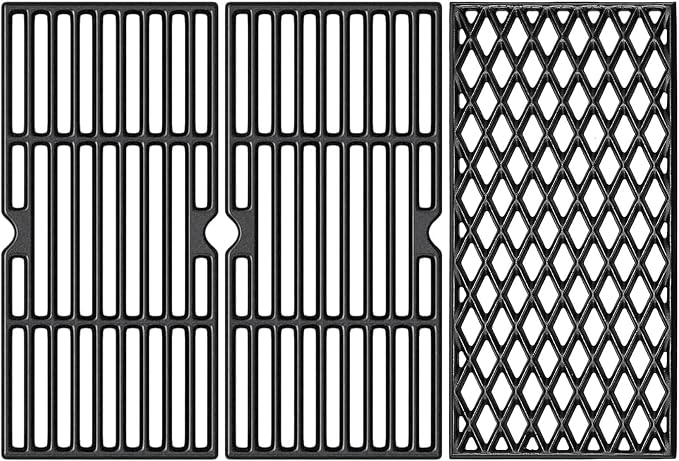 SafBbcue Grill Replacement Parts for dyna-glo 3 Burner DGH373CRP-D DGF371CRP-D Grills, Cast Iron Grill Grates, Grill Parts Kit for Dyna-Glo Grill