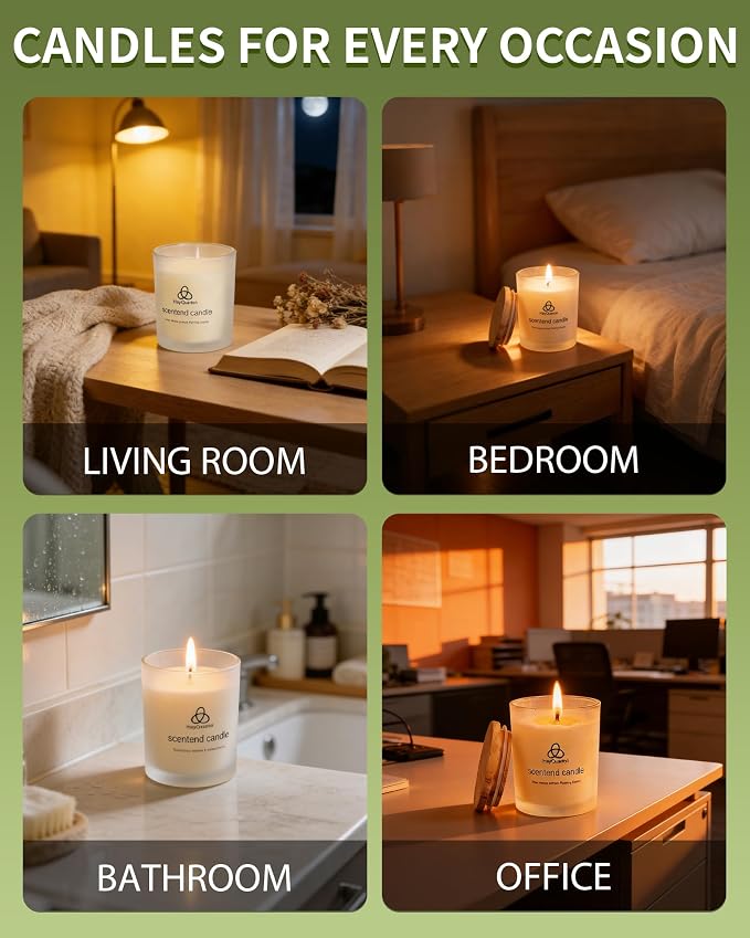 Lime & Basil Scented Non Toxic Candles for Home, Natural Soy Wax Aromatherapy Candle Gifts for Women Men, Meditation, Aromatherapy, Fresh Home Decor, Odor Eliminating Citrus for Kitchen