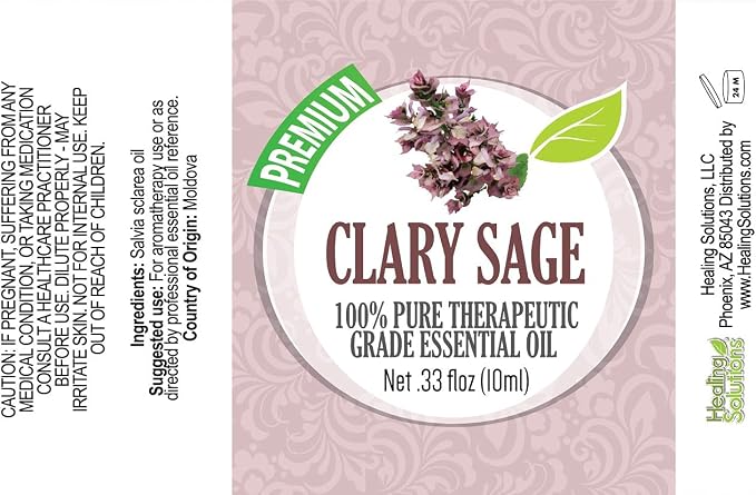 Healing Solutions 10ml Oils - Clary Sage Essential Oil - 0.33 Fluid Ounces