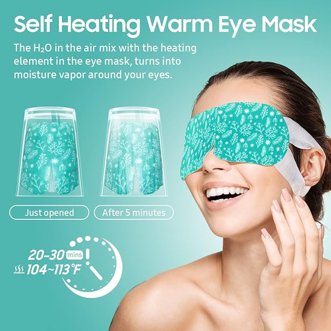 BeHoomi Steam Eye Mask, 10Packs Heated Eye Mask, Self Heating Disposable SPA Warm Compress for Eyes Sleep Mask, Travel Essentials & Relaxation Gifts for Women (Unscented)