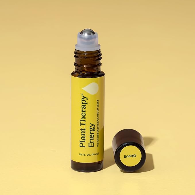 Plant Therapy Energy Essential Oil Blend 10 mL (1/3 oz) Refreshing, Energizing Blend 100% Pure, Pre-Diluted Roll-On, Natural Aromatherapy