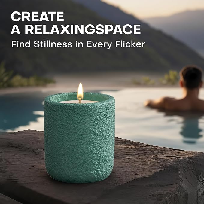 Scented Candles for Home, Soy Wax Candle Gift, Non-Toxic Cement Jar Candles, Luxury Aromatherapy for Stress Relief, Housewarming Gifts, Highly Scented, Home Décor, Lemongrass and Eucalyptus