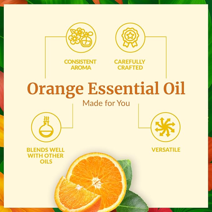 SVA Orange Essential Oil 4 Fl Oz – for Aromatherapy, Diffuser, Skin & Hair Care – Ideal for Massage & DIY Blends - with Dropper