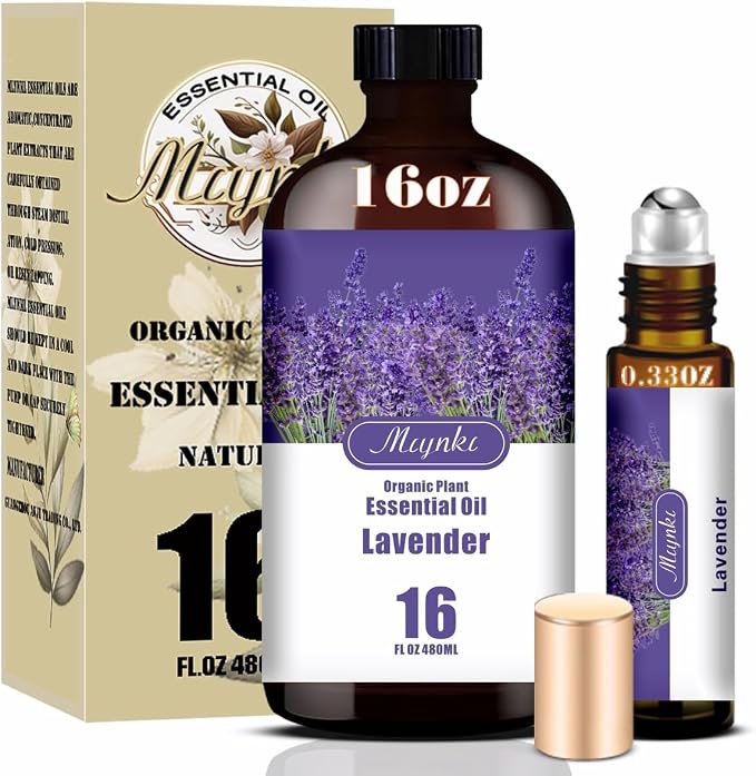 Lavender Essential Oil,Lavender Fragrance Oil, for Sleep Aid, Diffuser, Humidifier, Massage, DIY Soap, Candle, Cleaning, Relaxation, Gift Ready – MLYNKL (16.33 fl oz / 490ml)