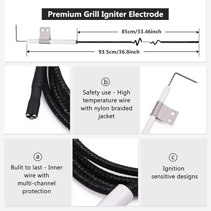 Grill Replacement Parts for Nexgrill 4 Burner 720-0830H 720-0783E, Nexgrill 720-0888 720-0888N Gas Grill, Heat Plate Shields, Burners and Ignitors for Home Depot Nexgrill Replacement Parts 4 Burner