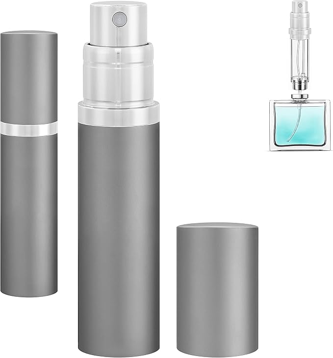 Travel Refillable Perfume Atomizer Bottle 5ml Leakproof Travel Perfume Refillable Bottle, Perfume Atomizer (Gray)