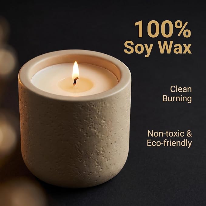 Manly Stress Relief Scented Candle for Men, Soy Wax Zen Woody Aromatherapy 25 Hours Clean Burning Candle for Relaxation Focus Meditation Yoga Home Spa, Unique Candle Gift for Dad Husband Boyfriend