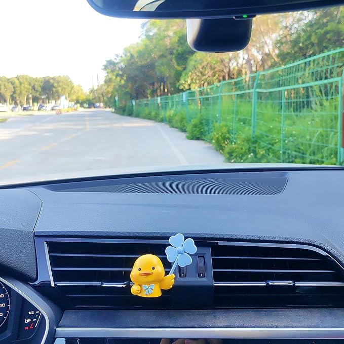 Cute Car Air Freshener Vent Clips, 3D Animal with Mini Fan Diffuser Vent Clip, Air Conditioning Decoration Car Accessories for Women and Men