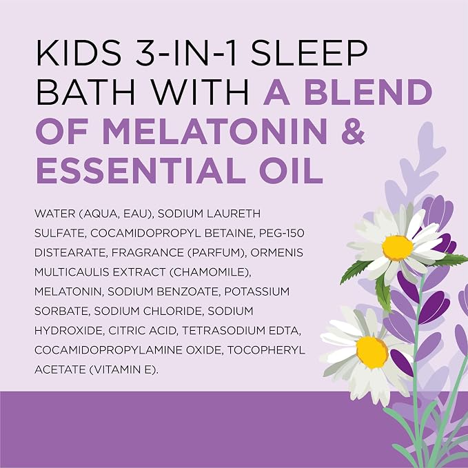 Dr Teal's Kids 3-in-1 Sleep Bubble Bath, Body Wash & Shampoo with Melatonin & Essential Oil, Lavender Scent, 20 fl oz (Pack of 3)