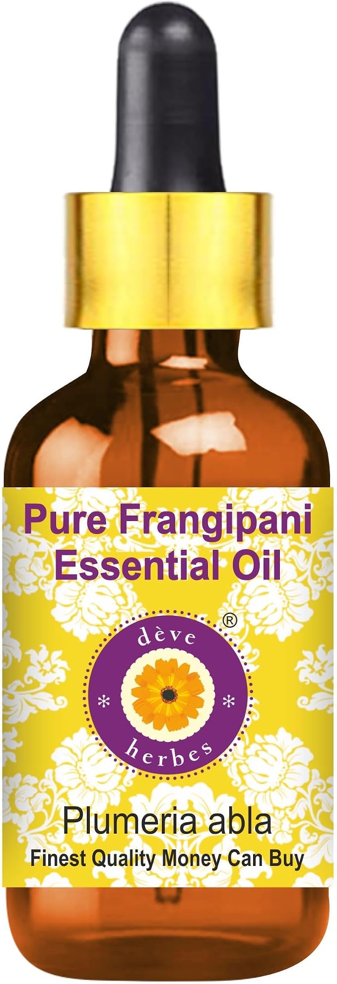 dève herbes Frangipani Essential Oil (Plumeria alba) with Glass Dropper | Pure | Non-Sticky | Non-Greasy | Lightweight | Men & Women | All Skin Types | Steam Distilled 5ml (0.16 oz)