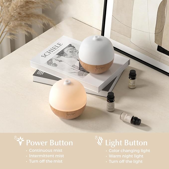 ARVIDSSON Essential Oil Diffuser, 100ml Small Aromatherapy Diffuser with Mood Light, Ultrasonic Oil Diffusers for Home, Mini Diffuser for Essential Oils, Gift for Women