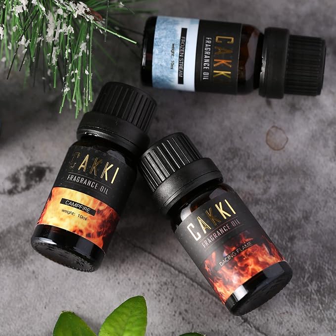 CAKKI Winter Essential Oils Set - 6 Scents for Diffusers, Candles, Soaps, Gifts