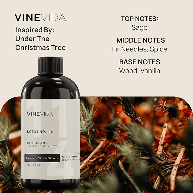 VINEVIDA [16 Oz] Inspired by: Under The Christmas Tree; Diffuser Oil Refill | Premium Scent Diffuser Oil for Home | Non-Toxic Fragrance
