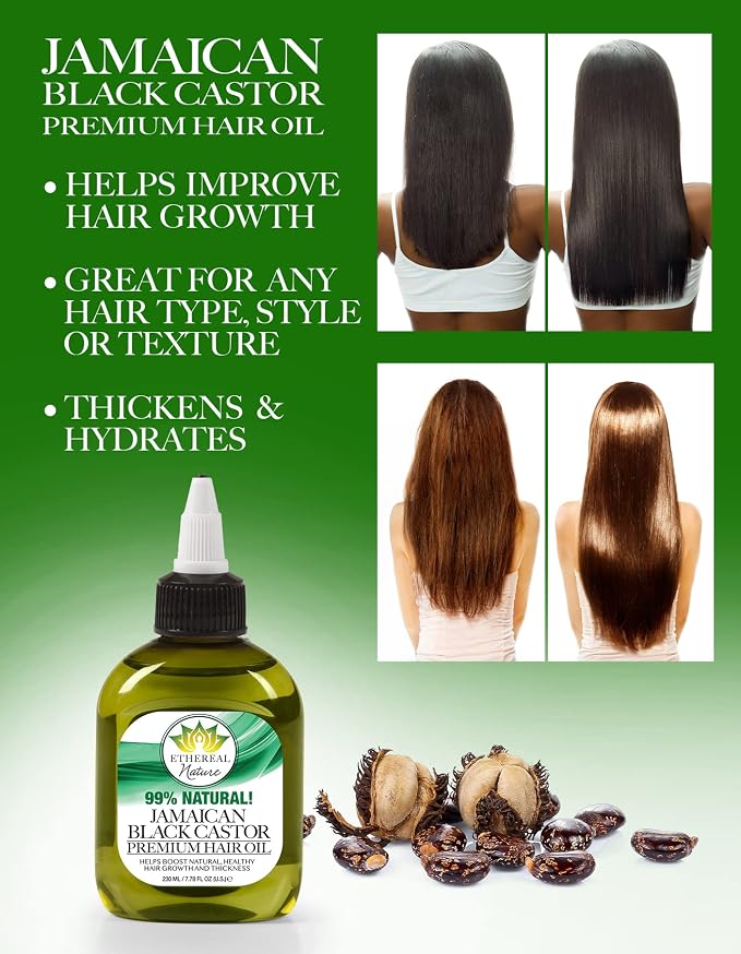 Ethereal Nature 99% Natural Hair Oil Blend Jamaican Black Castor 75 ml, clear