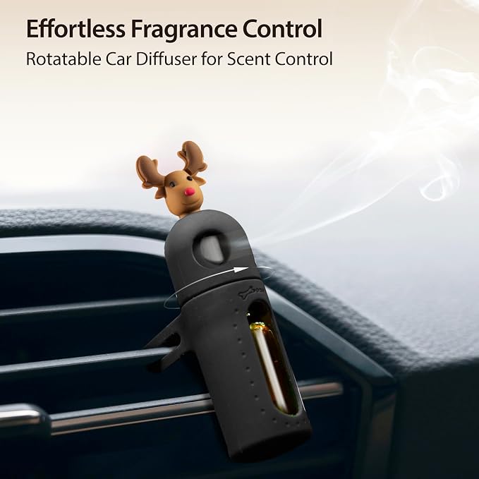 BONE Car Diffuser Clip 2, Essential Oil Diffuser with Vent Clip, Washable Silicone Air Freshener for Car Fragrance, Cute Character Aromatherapy Accessory for Auto Perfume & Decoration (Patti Duck)