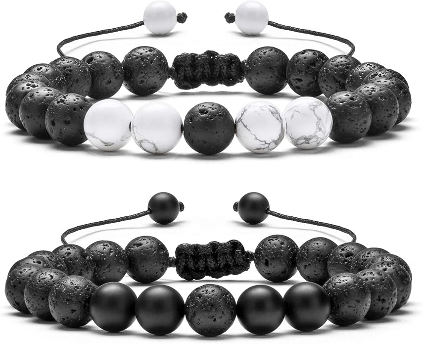 Men Women 8mm Lava Rock Aromatherapy Anxiety Essential Oil Diffuser Bracelet Braided Rope Natural Stone Yoga Gifts Beads Bracelet Bangle-21017