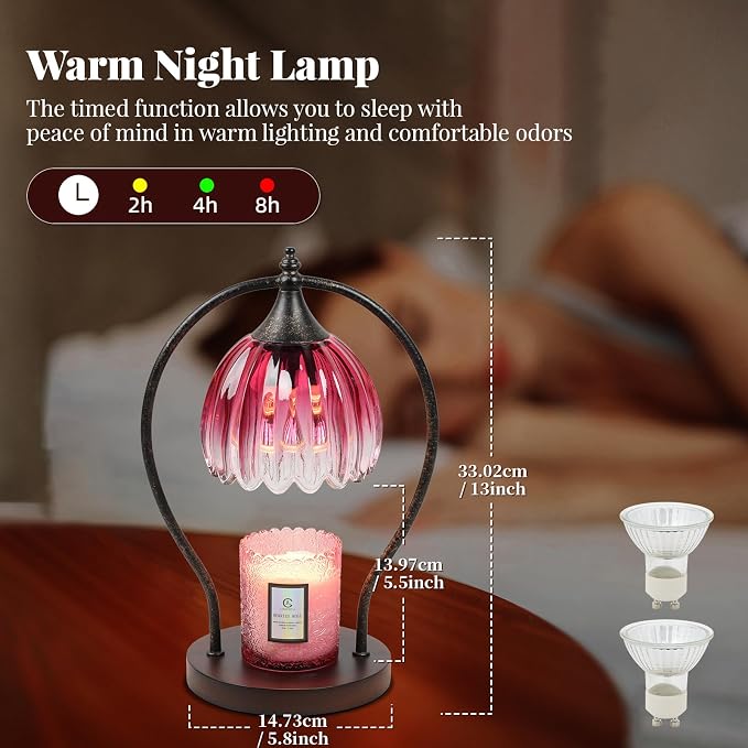 GOODBUY Candle Warmer Lamp, Dimmable Candle Warmer with Timer, Vintage Candle Wax Warmer for Jar Candles House Warming Gifts New Home, Birthday Gifts for Mom Women, Home Decor for Bedroom Living Room