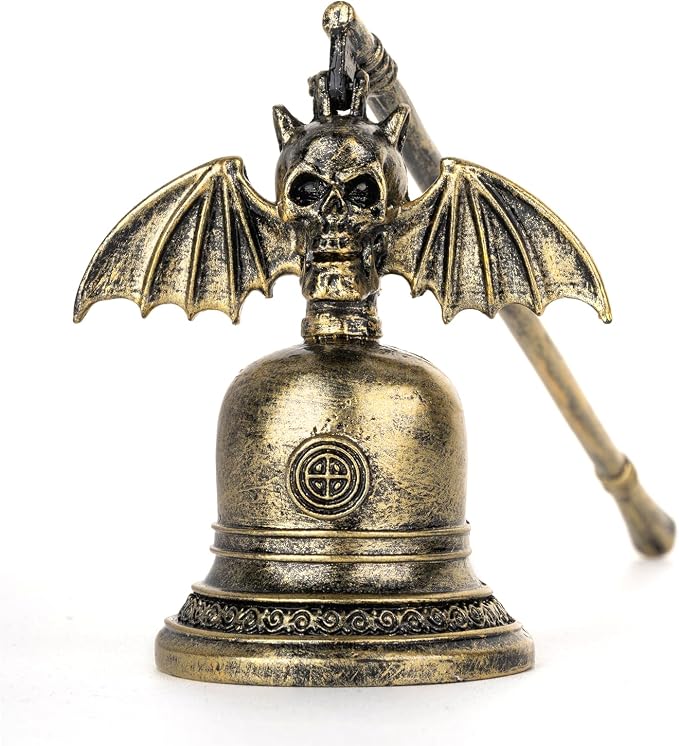 Candle Snuffer Accessory for Putting Out Extinguish Candle Wicks Flame Safely， Skull Candle Snuffers Accessory for Candle Lovers Suitable (Gold)