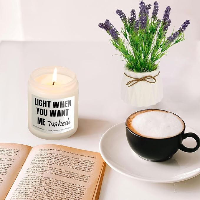 Funny Birthday Candle Gifts for Men Husband Boyfriend from Wife Girlfriend,Valentines Day Gifts Jar Candles for Him-Lavender Scent