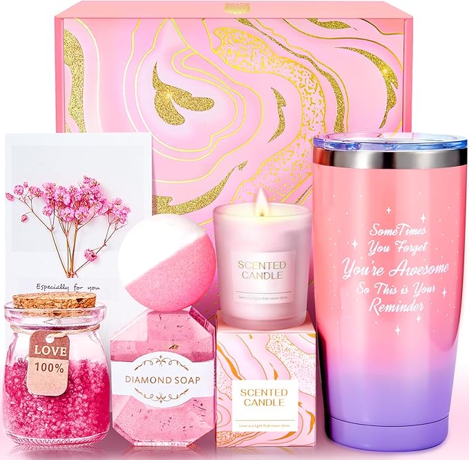 BodyRefresh Birthday Gifts for Women Self Care Gifts for Her, Gift Baskets Care Package Gift Set Get Well Soon Gift for Women Happy Birthday Gift Ideas Spa Set for Adult Wife Grandma