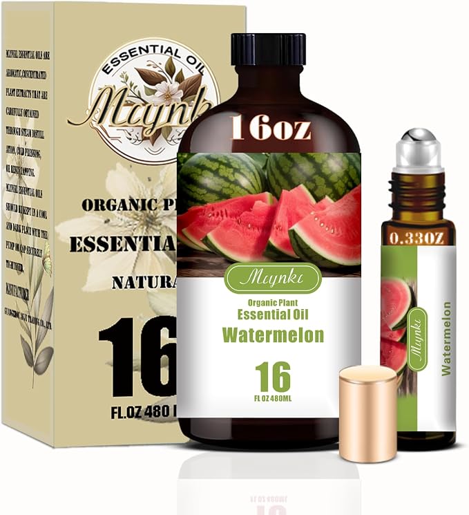 Watermelon Essential Oil, Watermelon Oil for Diffuser, Humidifier, DIY Candle, Soap, Fresh Scent, Summer, Gift Ready,Watermelon Fragrance Oil - MLYNKL Essential Oils (16.33 fl oz / 490ml)