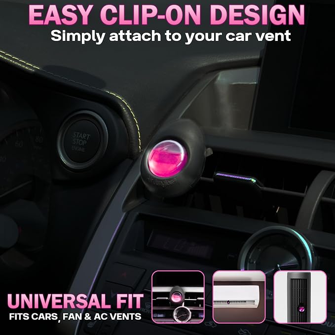 Air Jungles Car Air Freshener Vent Clip 3 Count (Pack of 2), Honey Peach Scent, 4 ml Each, Long-Lasting Car Odor Eliminator, Easy Clip-On Design, Up to 180 Days Freshness for Cars, Trucks, and SUVs