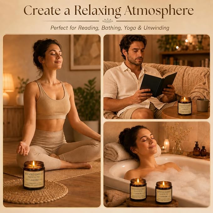 8 Pack Scented Candles, Natural Soy Wax with Elegant Packaging - Reassuring Gifts for Women and Men, Suitable for Valentine's Day, Mother's Day and Christmas