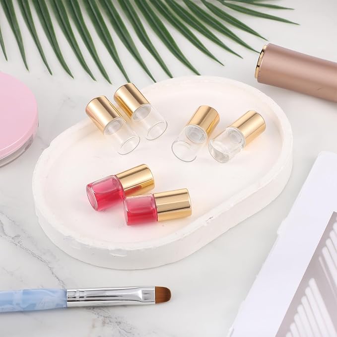 24 Pcs 1ml Gold Glass Roll-on Bottles for Essential Oils Mini Refillable Glass Roll on Bottles Roller Oil Aromatherapy Sample Vials Roller Travel Cosmetic Rollers Bottle Container