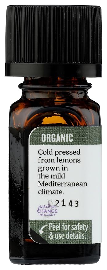 Aura Cacia Organic Lemon Essentail Oil, 0.25 FZ