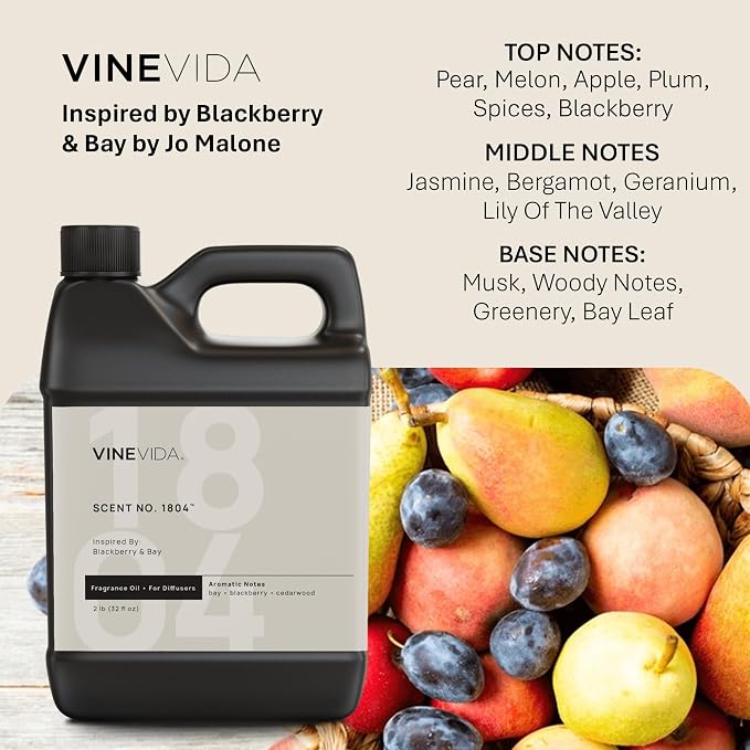 VINEVIDA [32 Oz] Inspired by: BlackBerry & Bay; Diffuser Oil Refill | Premium Scent Diffuser Oil for Home | Non-Toxic Fragrance