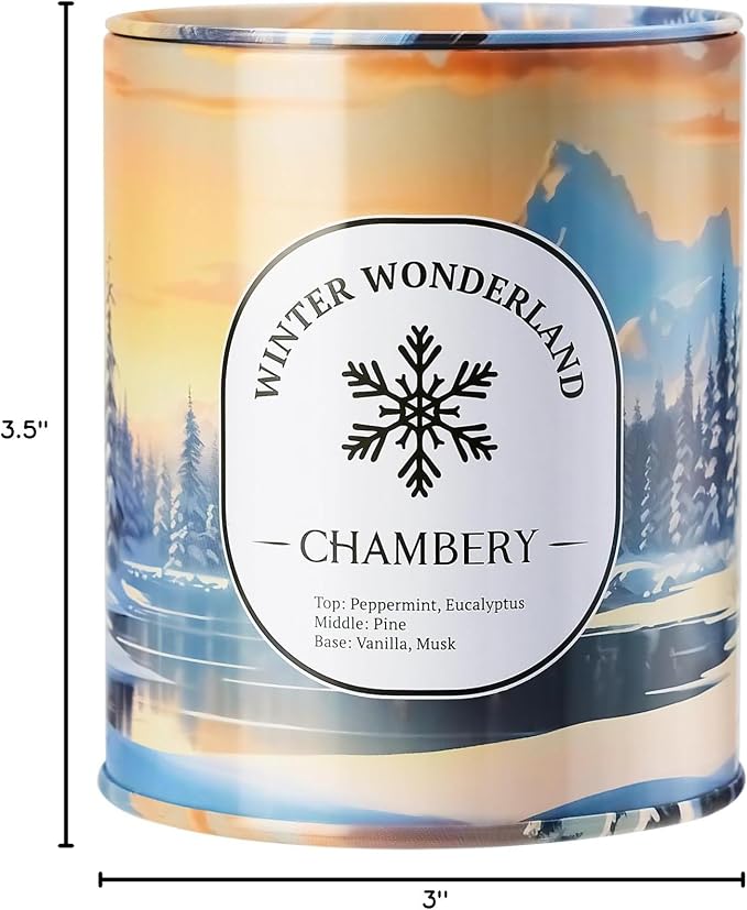 Winter Wonderland Candle | Inspired by The Rocky Mountains in Premium Tin | Soy Wax with Lead-Free Cotton Wick | 55-Hour Burn | Festive Fragrance for The Season